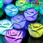 4 Pack - Colorful Changing Led Rose